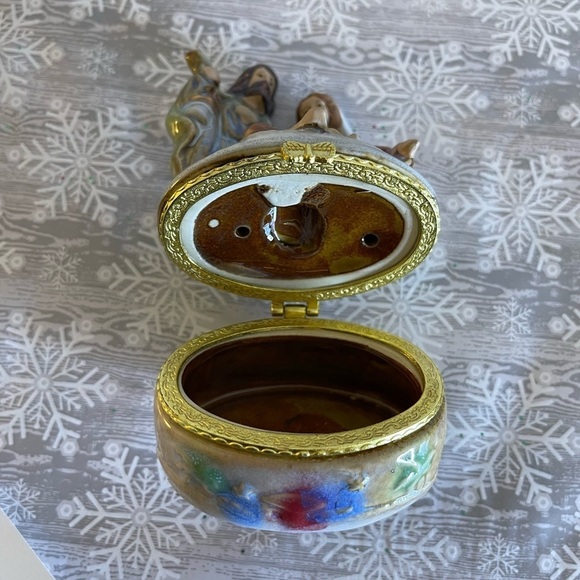 Blessed Family Nativity Lusterware Trinket Pill Box EUC - Picture 9 of 16